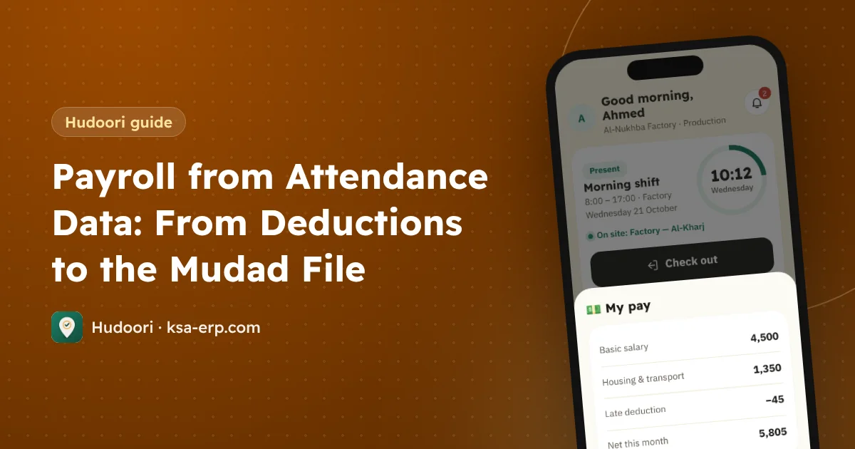Payroll from Attendance Data: From Deductions to the Mudad File
